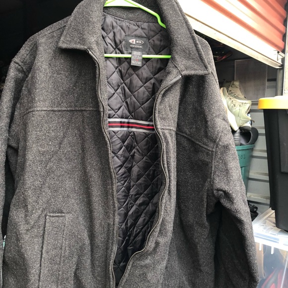 ID Wear Men’s Charcoal Wool Blend Full Zip Jacket Size Large - Picture 6 of 9